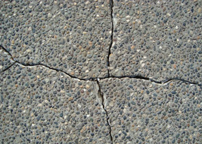 BEFORE exposed concrete aggregate Crack Repair...